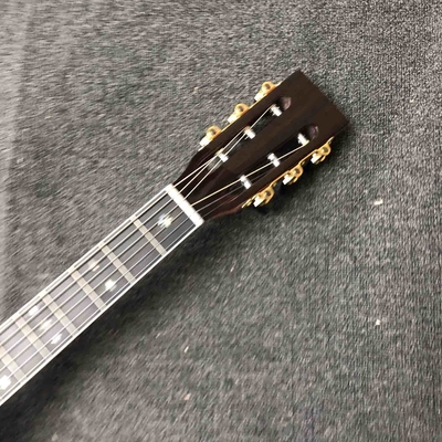 Custom AAAAA All Solid OM Style Body Acoustic Guitar Ebony Fingerboard Coco Back Side Abalone Binding Classic Headstock. supplier