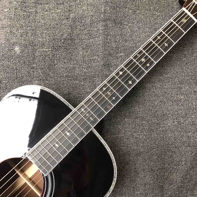 Custom AAAAA All Solid OM Style Body Acoustic Guitar Ebony Fingerboard Coco Back Side Abalone Binding Classic Headstock. supplier