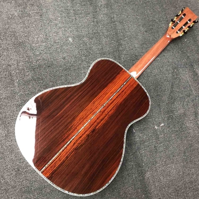 Custom AAAAA All Solid OM Style Body Acoustic Guitar Ebony Fingerboard Coco Back Side Abalone Binding Classic Headstock. supplier