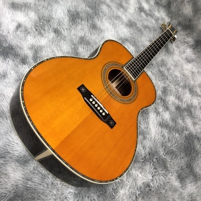 Custom 40 Inch OM Body Acoustic Guitar in Yellow Abalone Binding supplier