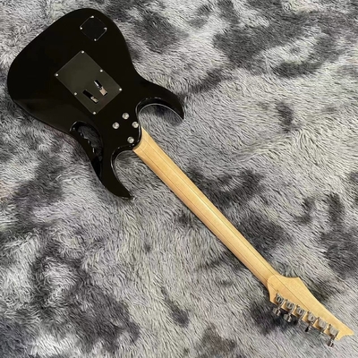 Custom Black Electric Guitar With Metal Pickguard Floyd Rose Bridge Chrome Hardware Tree of Life Inlay Can be customized supplier