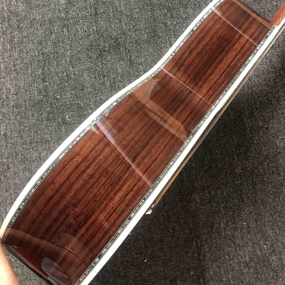 All Solid Wood One Pcs Mahogany Wood Neck Acoustic Electric Guitar 39 Inch Ebony Fingerboard Real Abalone OO-Style supplier