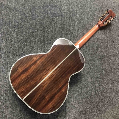 All Solid Wood One Pcs Mahogany Wood Neck Acoustic Electric Guitar 39 Inch Ebony Fingerboard Real Abalone OO-Style supplier