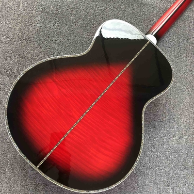 Custom Solid Spruce Top Ebony Fingerboard Real Abalone Shell Binding Inlay 40 Inches Flamed Maple B side Acoustic Guitar supplier