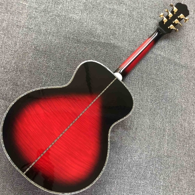 Custom Solid Spruce Top Ebony Fingerboard Real Abalone Shell Binding Inlay 40 Inches Flamed Maple B side Acoustic Guitar supplier