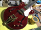 Custom Double F Hollow Body Jazz Eelectric Guitar with Golden Tremolo Quilted Flamed Maple Top Gret Style Guitar supplier
