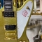 Custom Grand Firebird Style Electric Guitar in Golden Color with Gold Hardware Mahogany Body Rosewood Fingerboard supplier