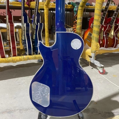 Custom LP Style Ace Frehley Hummbucker Pickups Electric Guitar with Rosewood Fingerboard Mahogany Body Blue Color Accept supplier