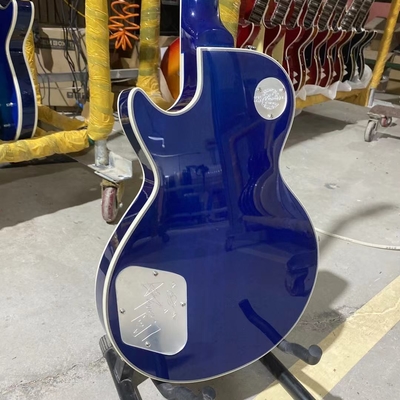 Custom LP Style Ace Frehley Hummbucker Pickups Electric Guitar with Rosewood Fingerboard Mahogany Body Blue Color Accept supplier