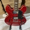 Custom ES 335 Style Semi Hollow Electric Guitar Jazz Model in Transparent Red Color supplier