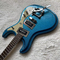 Custom 1966 Ventures Mosrite Zero Fret JRM Johnny Ramone Electric Guitar Tremolo Tailpiece in Blue Color supplier