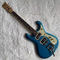 Custom 1966 Ventures Mosrite Zero Fret JRM Johnny Ramone Electric Guitar Tremolo Tailpiece in Blue Color supplier