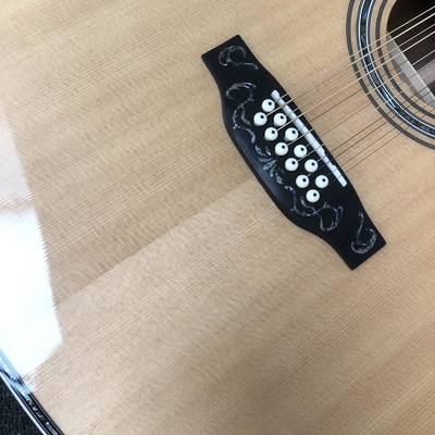 Custom 12 Strings Solid Spruce Top 41 Inch Dreadnought Deluxe Abalone Binding Acoustic Guitar Umbrella Logo on Headstock supplier