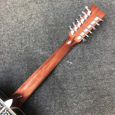 Custom 12 Strings Solid Spruce Top 41 Inch Dreadnought Deluxe Abalone Binding Acoustic Guitar Umbrella Logo on Headstock supplier