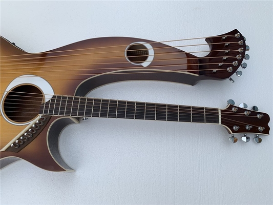 Custom 6/6/8 Strings Double Neck Harp Electric Acoustic Guitar supplier