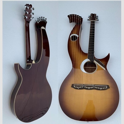 Custom 6/6/8 Strings Double Neck Harp Electric Acoustic Guitar supplier