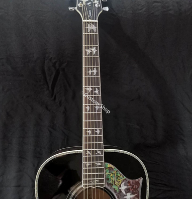 Custom Grand 41 inch Dreadnought Acoustic Guitar in Dark Brown Finish Flamed Maple Back &amp; Sides supplier