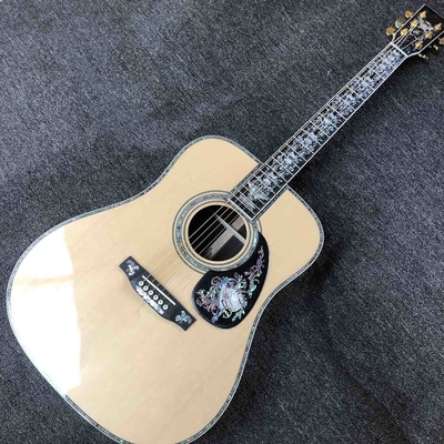 Custom AAAAA Handmade D100AA All Solid Wood Vintage D Dreadnought D100A Acoustic Guitar Deluxe Full Abalone Binding supplier