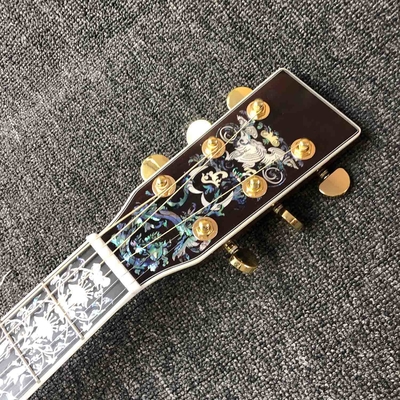 Custom AAAAA Handmade D100AA All Solid Wood Vintage D Dreadnought D100A Acoustic Guitar Deluxe Full Abalone Binding supplier