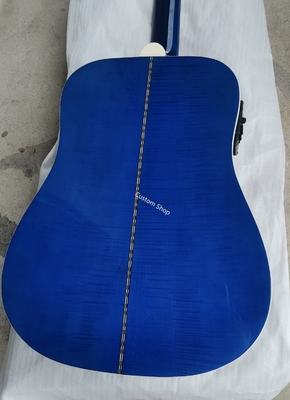 Custom AAAAA 12 Strings All Solid Wood Doves in Flight Viper Blue Acoustic Folk Guitar AAAA solid spruce wood top supplier