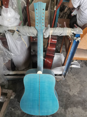 Custom AAAAA 12 Strings All Solid Wood Doves in Flight Viper Blue Acoustic Folk Guitar AAAA solid spruce wood top supplier