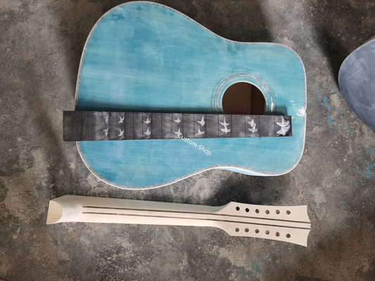 Custom AAAAA 12 Strings All Solid Wood Doves in Flight Viper Blue Acoustic Folk Guitar AAAA solid spruce wood top supplier