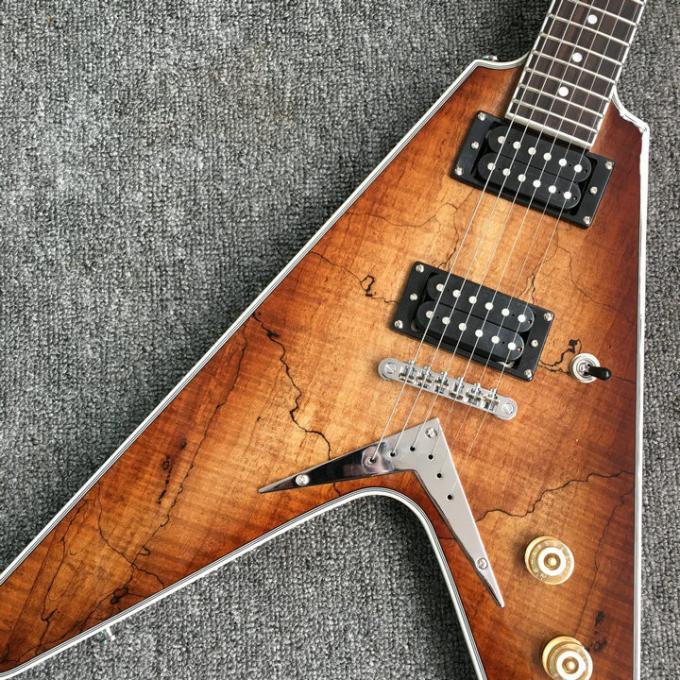 Emerald natural Flying V Electric Guitar China OEM Custom Body flying v